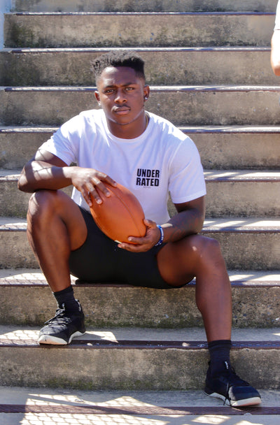 UNDERRATED WHITE T-SHIRT SIDE TEXT
