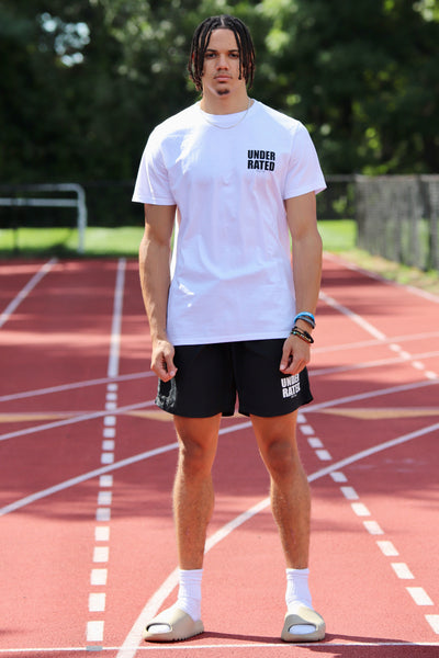 UNDERRATED WHITE T-SHIRT SIDE TEXT