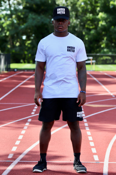 UNDERRATED WHITE T-SHIRT SIDE TEXT