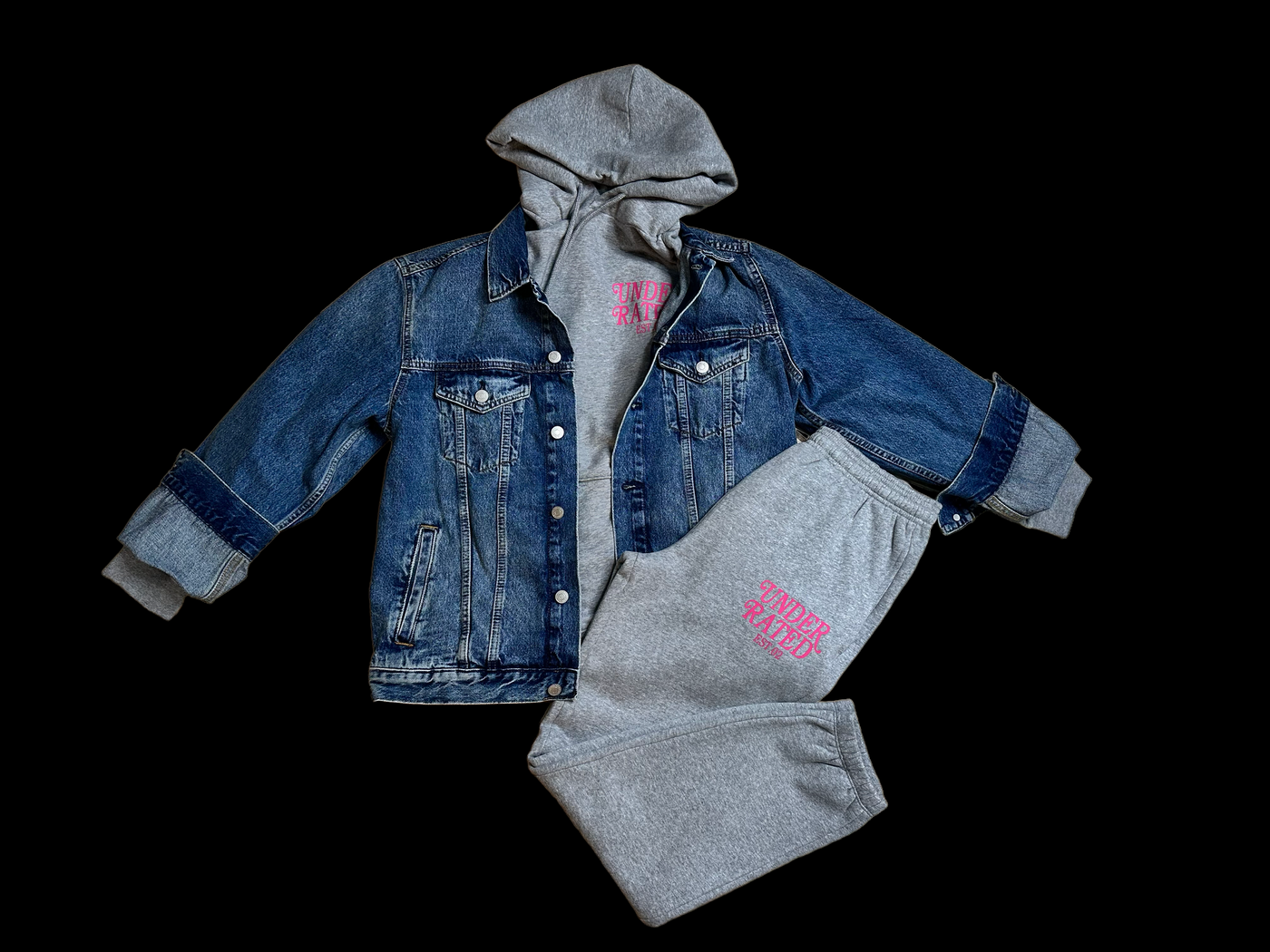 UNDERRATED SWEATPANTS PINK TEXT